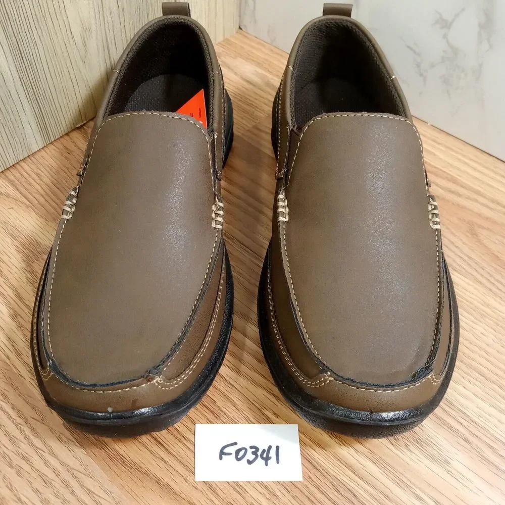 Deer Stags Boys‎ Sz 4M EU 36 Zesty Brown Slip On Loafers Faux Leather